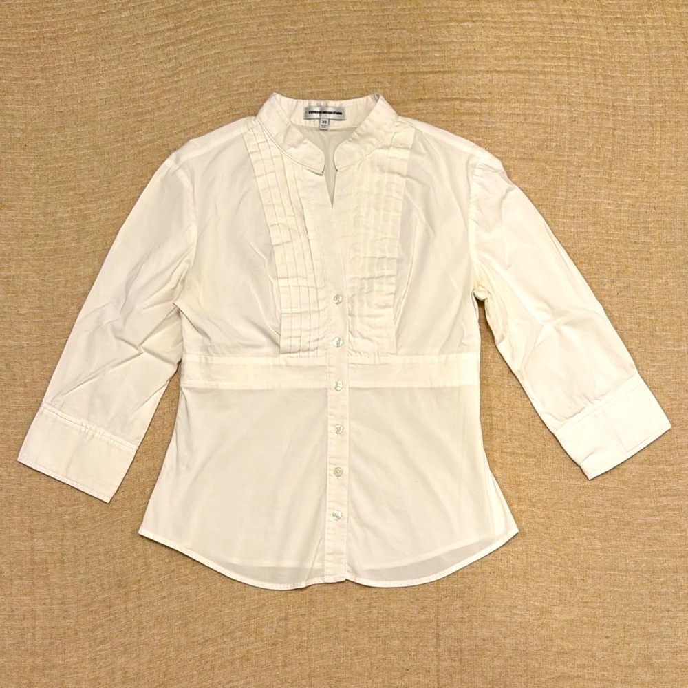 White Pleated Blouse